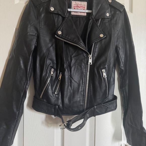 NWT Levi's – Faux Leather Belted Moto Jacket Small - Picture 3 of 10
